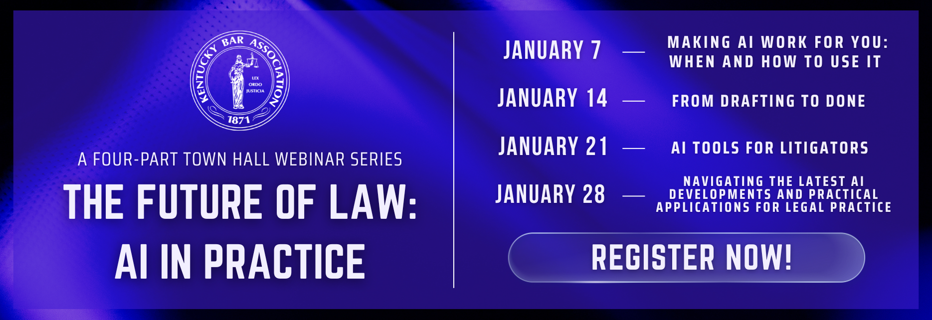 4-part Webinar AI Series: January 7; January 14; January 21; January 28