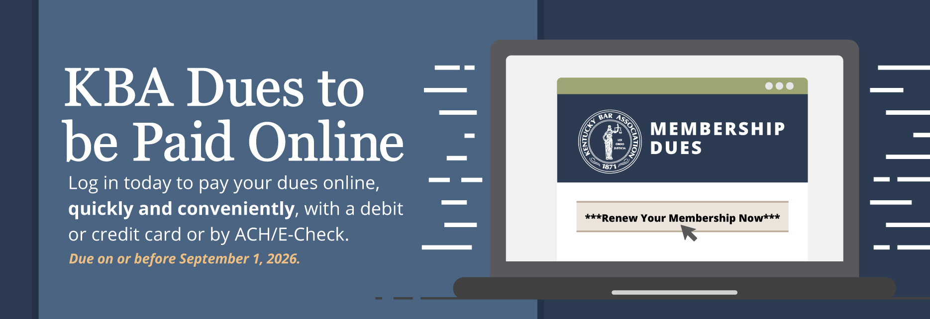KBA Dues to be Paid Online By September 1, 2026