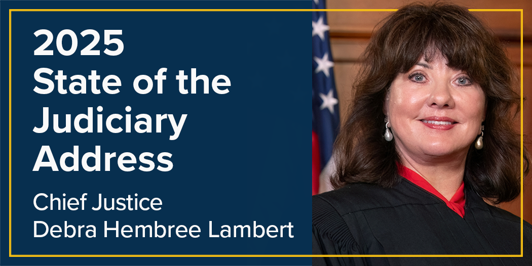 Chief Justice Debra Hembree Lambert delivers her first State of the Judiciary speech to a legislative committee today in Frankfort. She told lawmakers that a better approach was needed for funding and maintaining court operations to ensure long-term stability of the Judicial Branch.