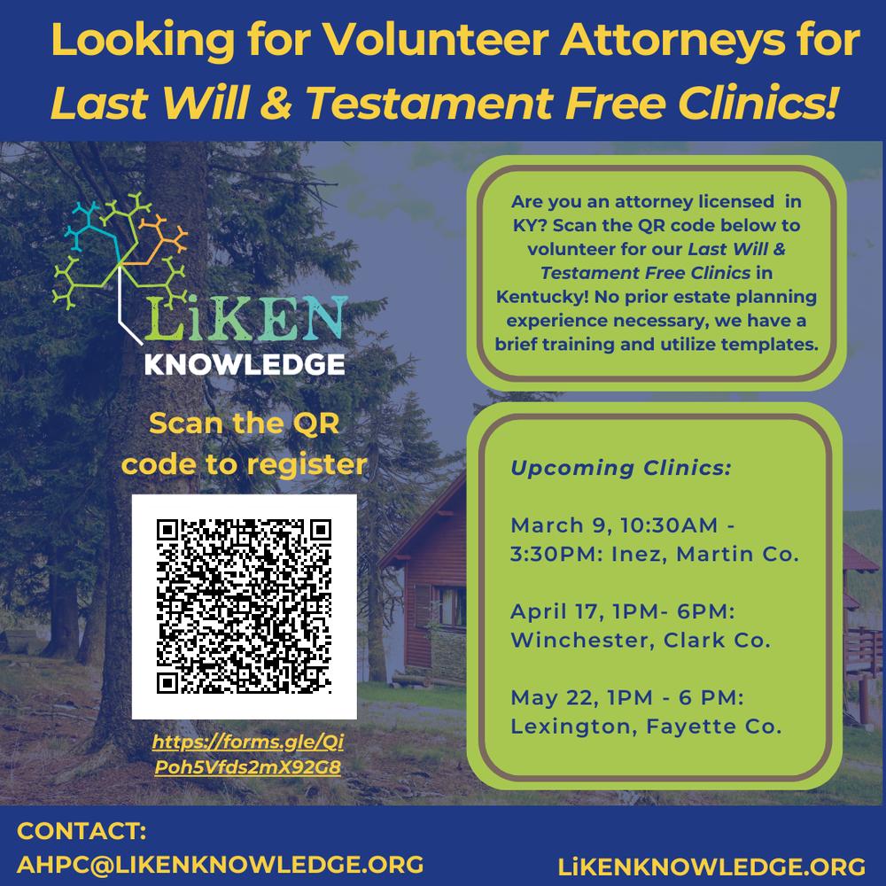 LiKEN Looking for Volunteer Attorneys